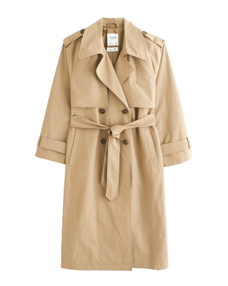 Abercrombie & Fitch Classic Long Trench Coat