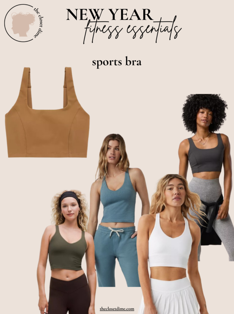 collage of sports bras for workouts